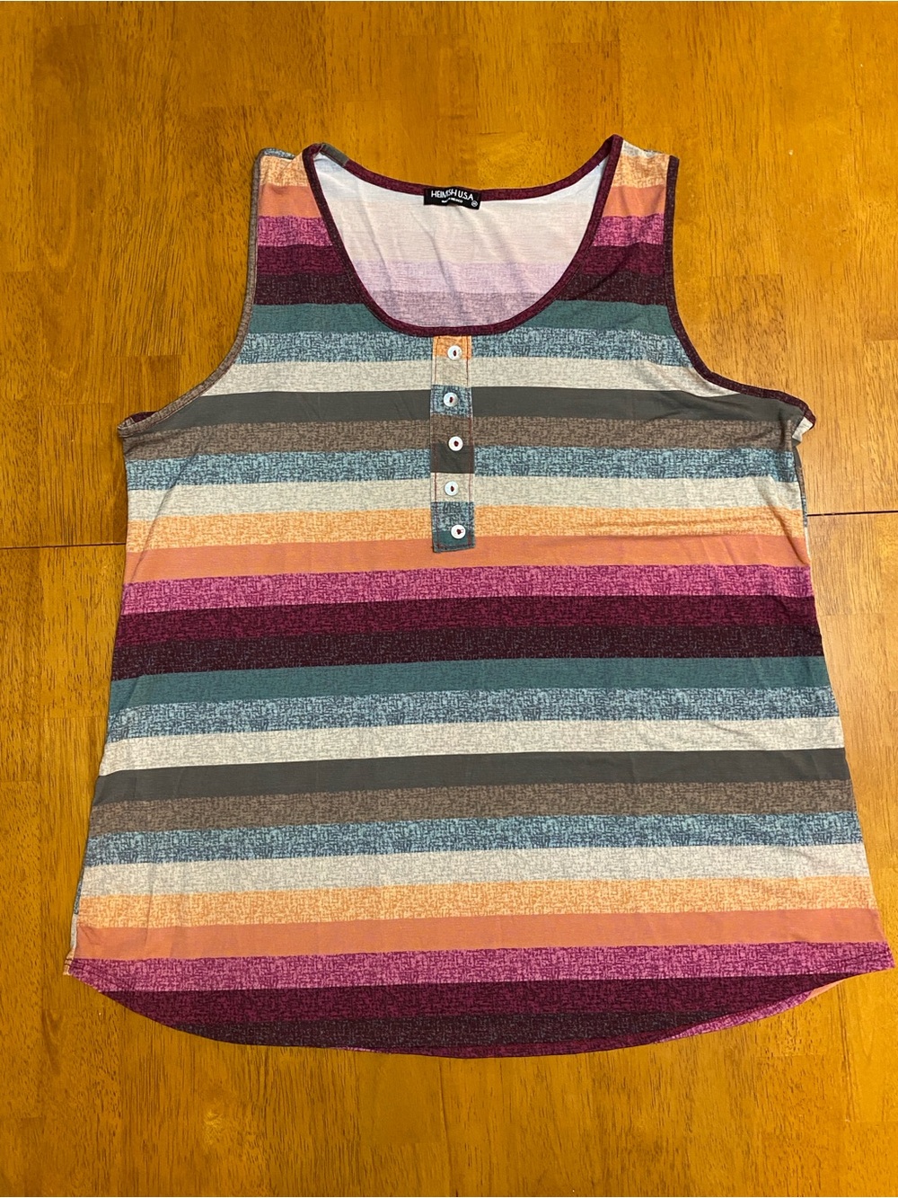 Heimish Striped Multicolor Scoop Neck Tank Top - Women's Sz 1X